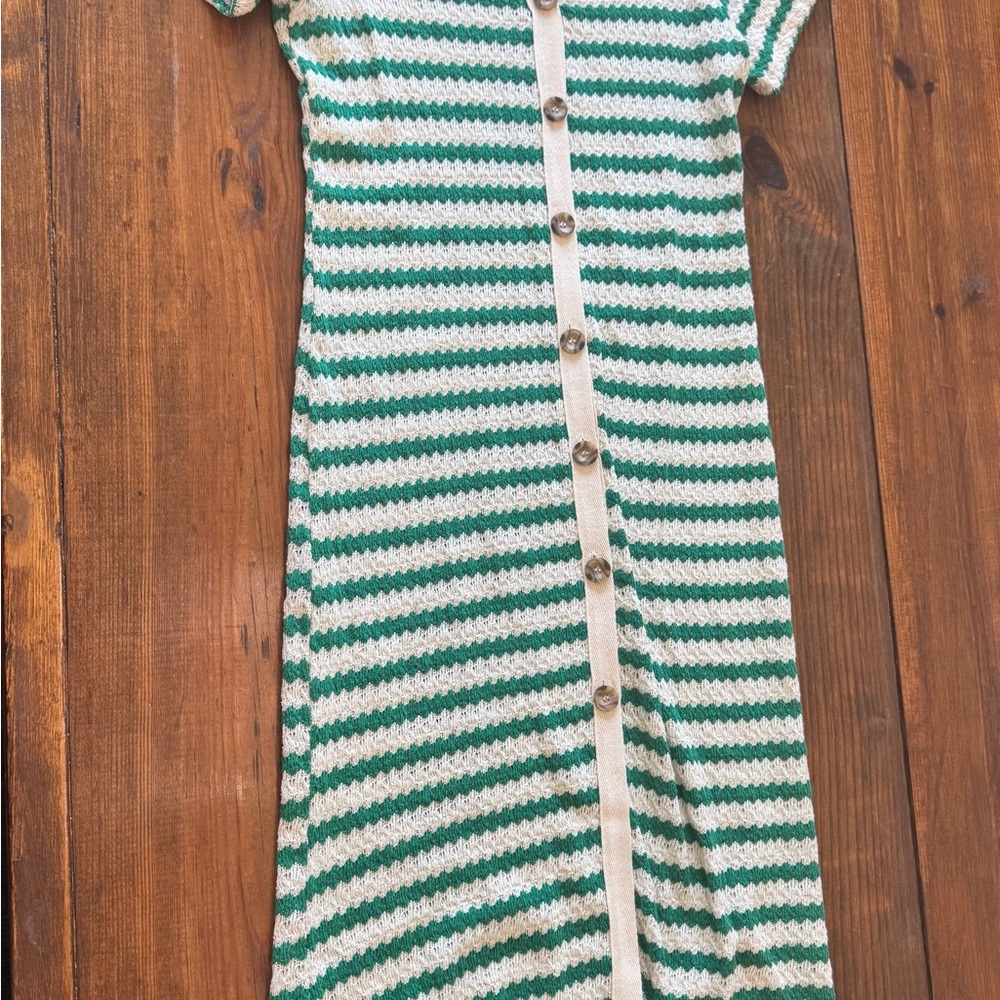 Mango Green and White Striped Dress - Picture 2 of 2